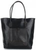 Bőr táska shopper bag Genuine Leather fekete 358